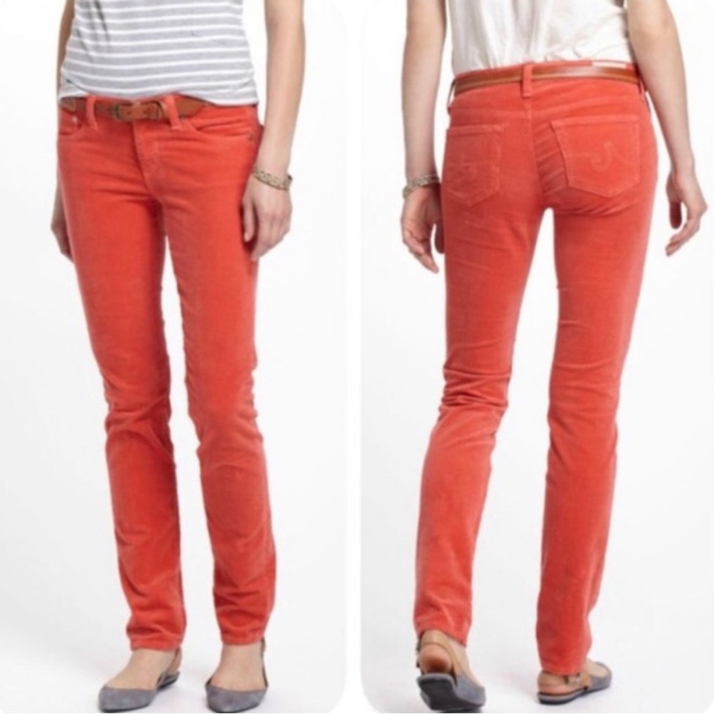 AG orange corduroy pants, size 25R